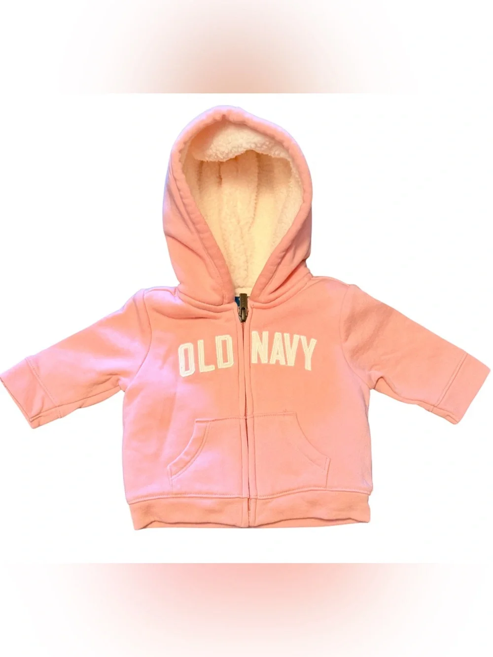 Old Navy Light Pink Sherpa-Lined Zip Hoodie for Babies 0-3M